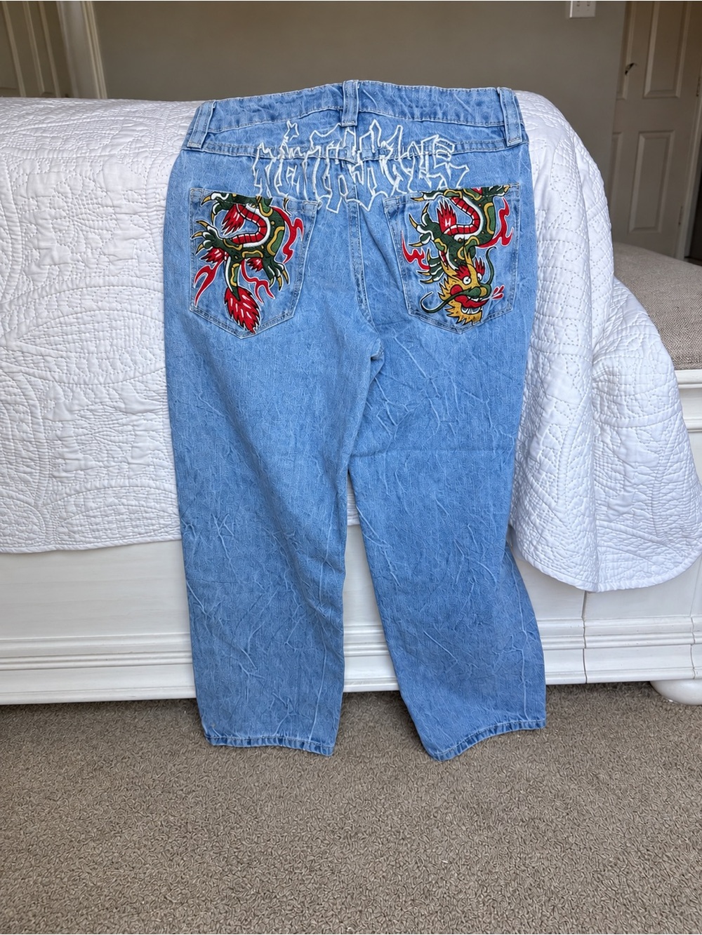Ninth hall kids ambush 24 Dragon Embroidered jeans Y2K baggy skate size 8